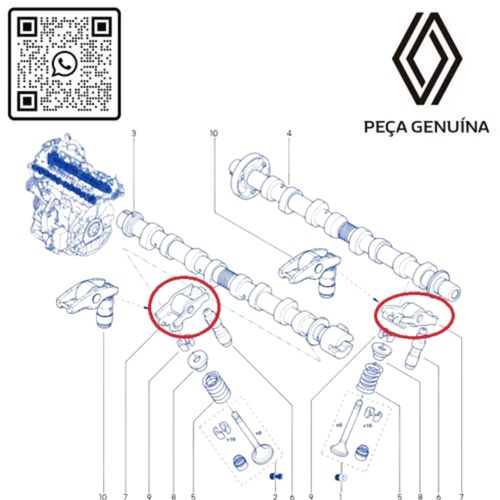 RN 062311-K8 7701062311 BALANCIM DO COM. DE VALV. MOT 2.3 16V M9T MASTER KIT COM 8 3